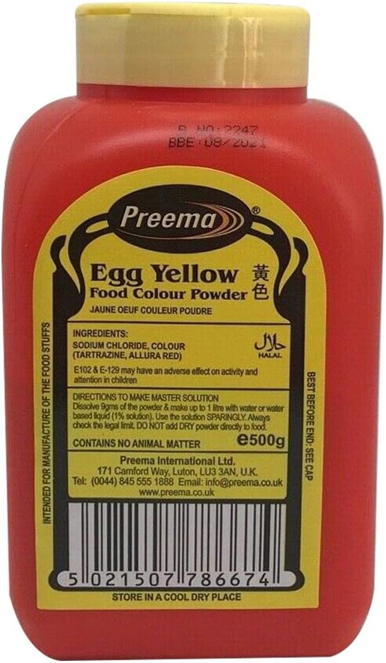 Preema Egg Yellow Food Colour Pwd 20x500g (case)