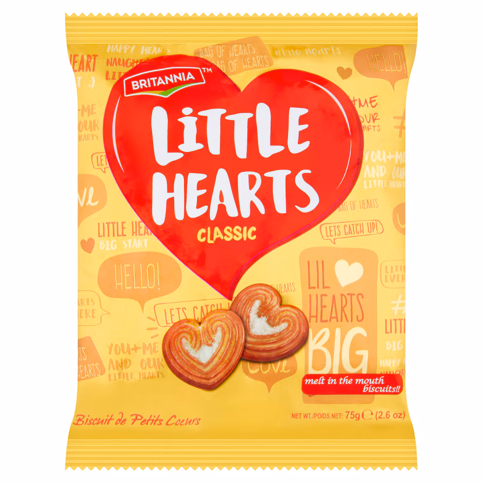 Britannia Little Hearts 80x75gm (disc)