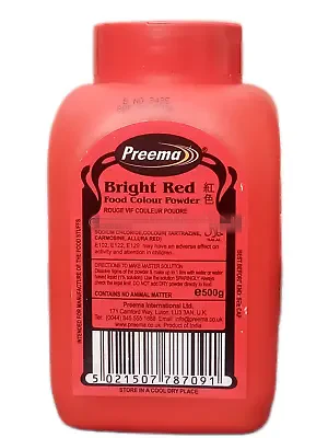 Preema Bright Red Food Colour Pwd 500g (unit)