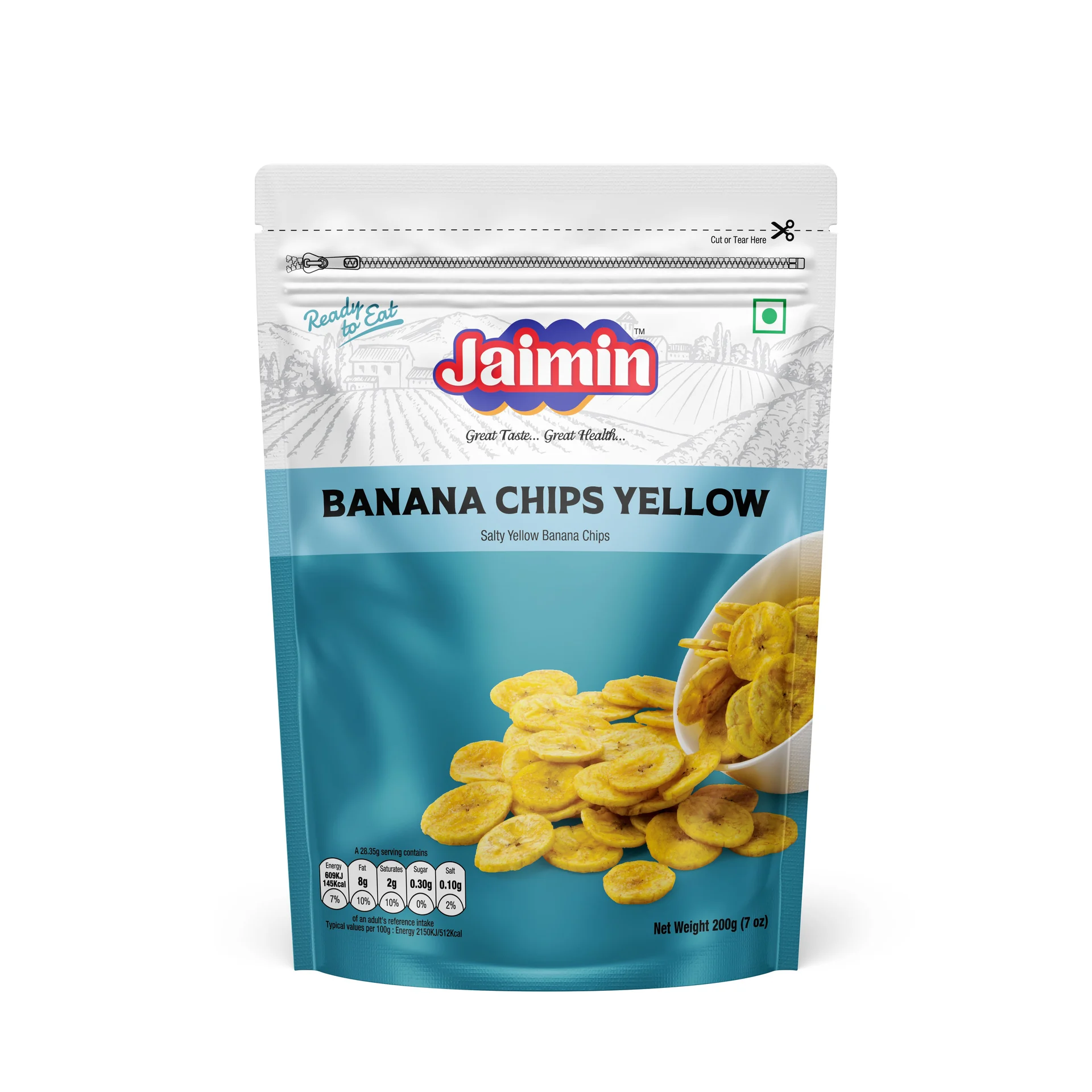 Jaimin Banana Chips Yellow 200gm (unit)