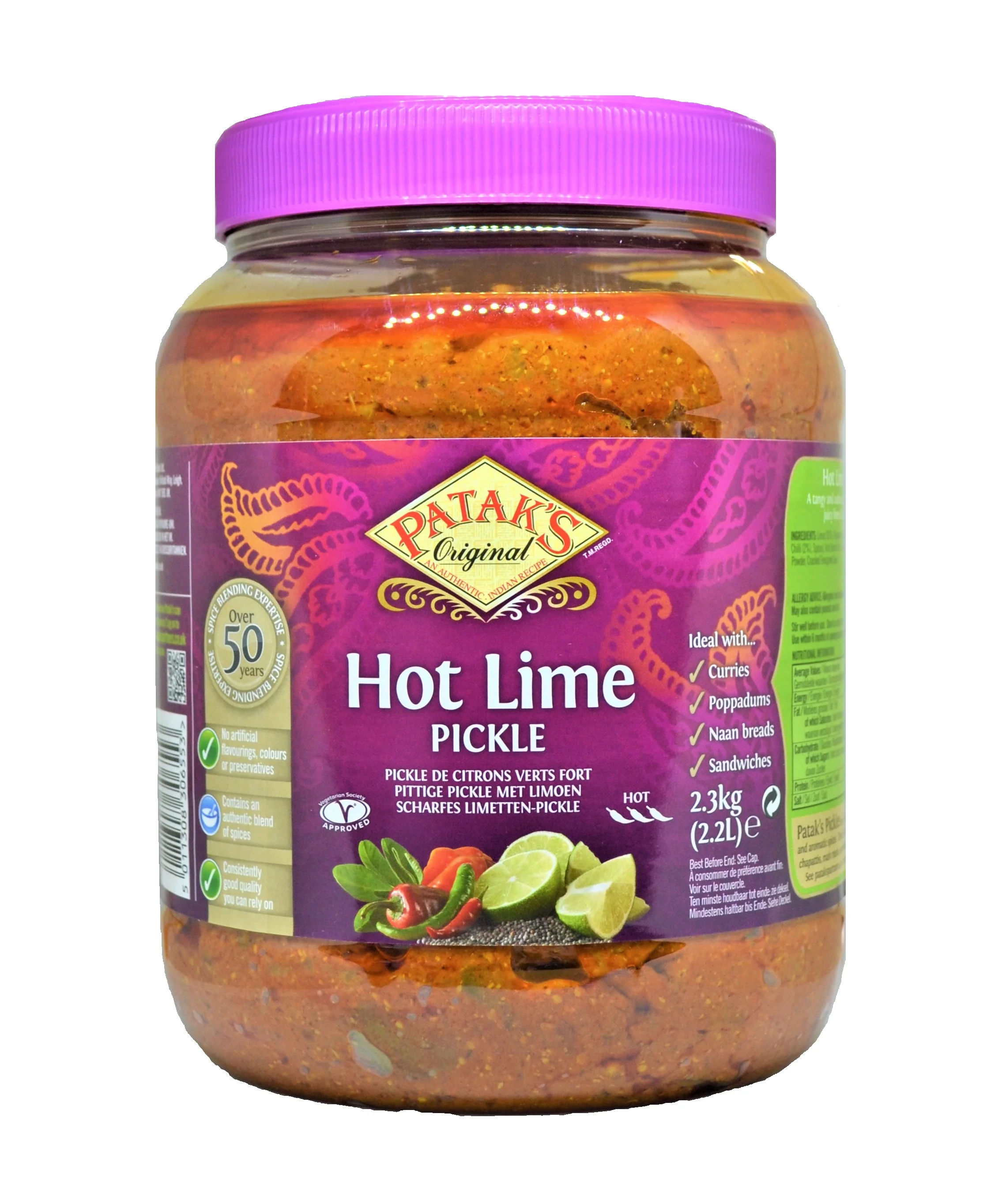 Pataks Lime Hot Pickles 2.3kg (unit)