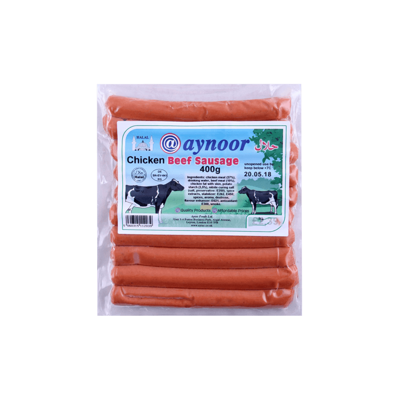 AYNOOR BEEF SAUSAGES 400G