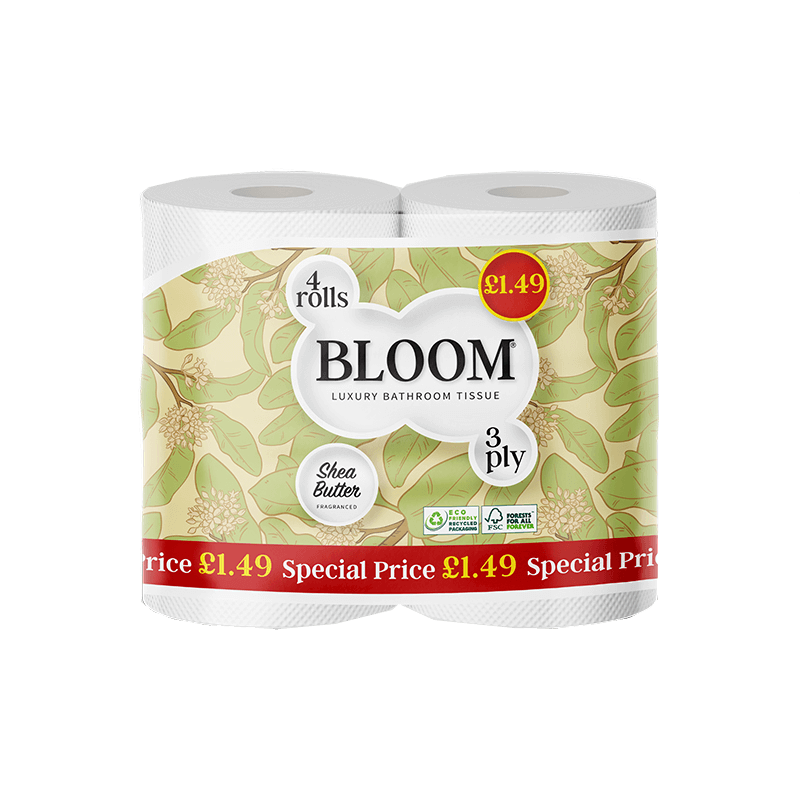 Bloom 3 Ply Shea Butter (pm £1.49) 3 Ply 4x10