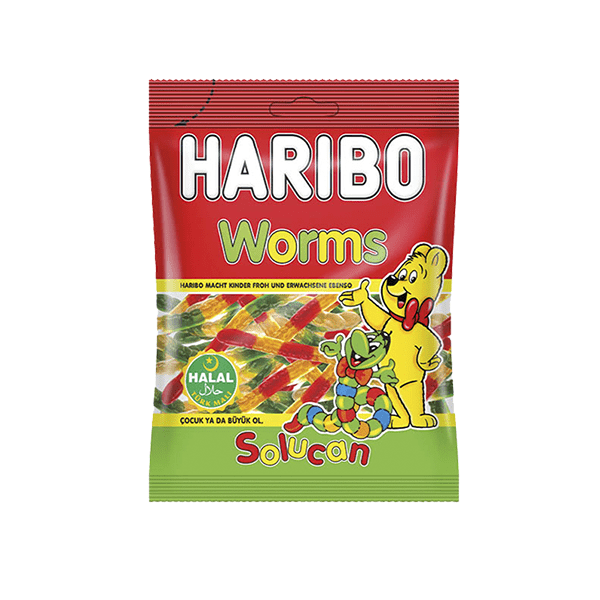 HARIBO FIZZY WORMS 24X80G (BROWN)