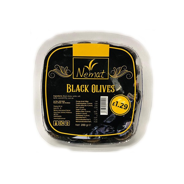 Nemat Black Olives 8x200g