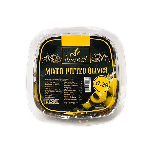 Nemat Mixed Pitted Olives 8x200g