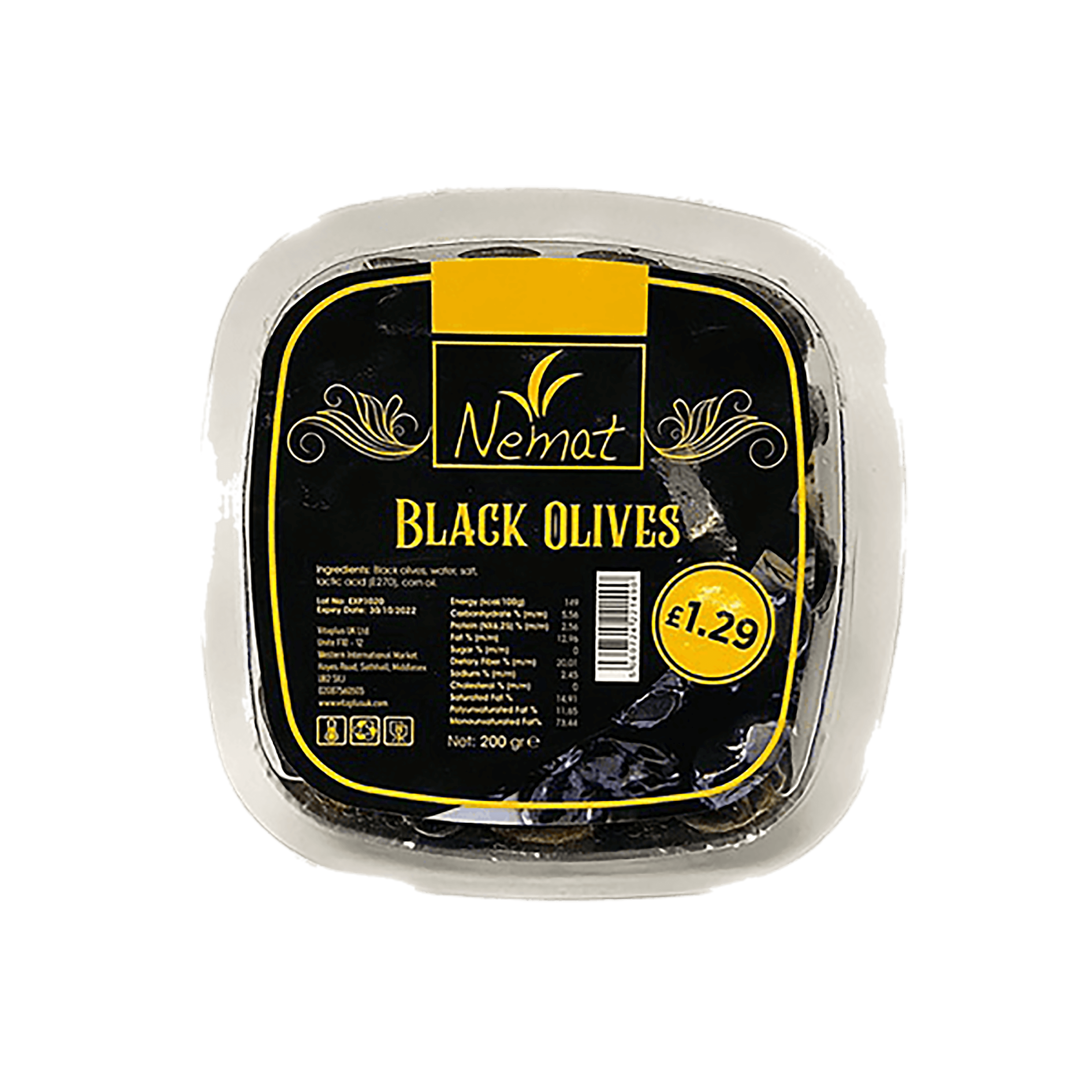Nemat Kalamata Black Olives 8x200g
