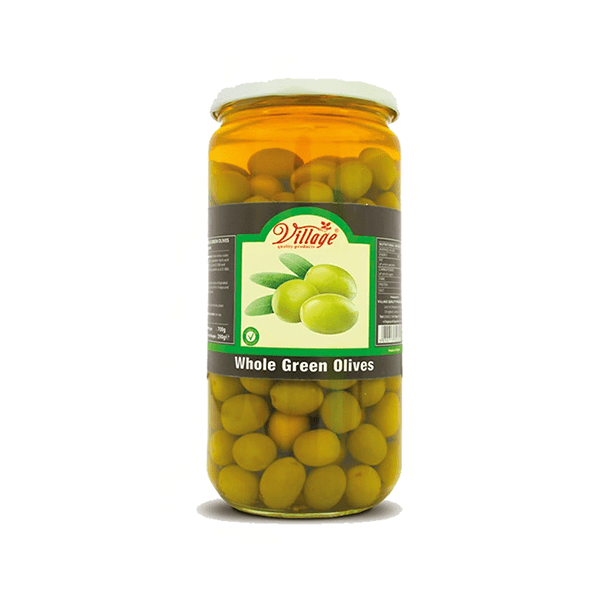 VILLAGE WHOLE GREEN OLIVES 6X720 ML