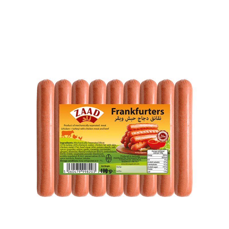 Zaad Beef Frankfurters 400gm