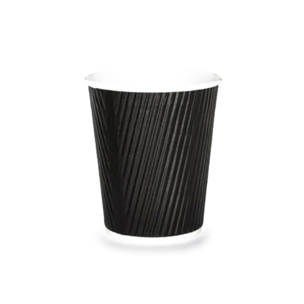 Black Ripple Cups 8oz - 24/25pc (unit)