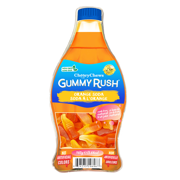 Gummy Rush Orange Soda Bottl 160gm(unit)