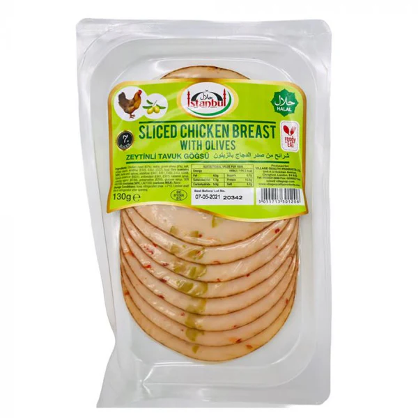 Istanbul Sliced Chicken Breast With Olives 130g